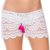 Lace Tie-Front Shorts -Sunny Sundress Sales WAT 442S Apparel Bottom White Front