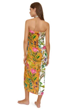 Long Floral Sarong -Sunny Sundress Sales WLB 1068S Apparel Bottom Wild Bloom Back1