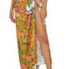 Long Floral Sarong -Sunny Sundress Sales WLB 1068S Apparel Bottom Wild Bloom Front