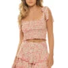 Triny Crop Top -Sunny Sundress Sales WTYH23DBMJP Apparel Top Pink Mini Jonquille Front